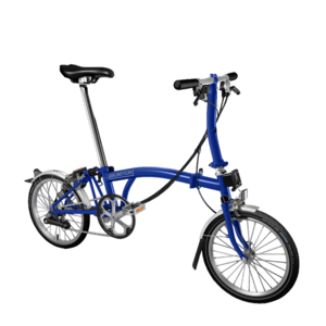 Brompton C Line Explore Bike Low Handlebar (With Mudguard and Brooks C17 Saddle ) S6L Piccadilly Blue